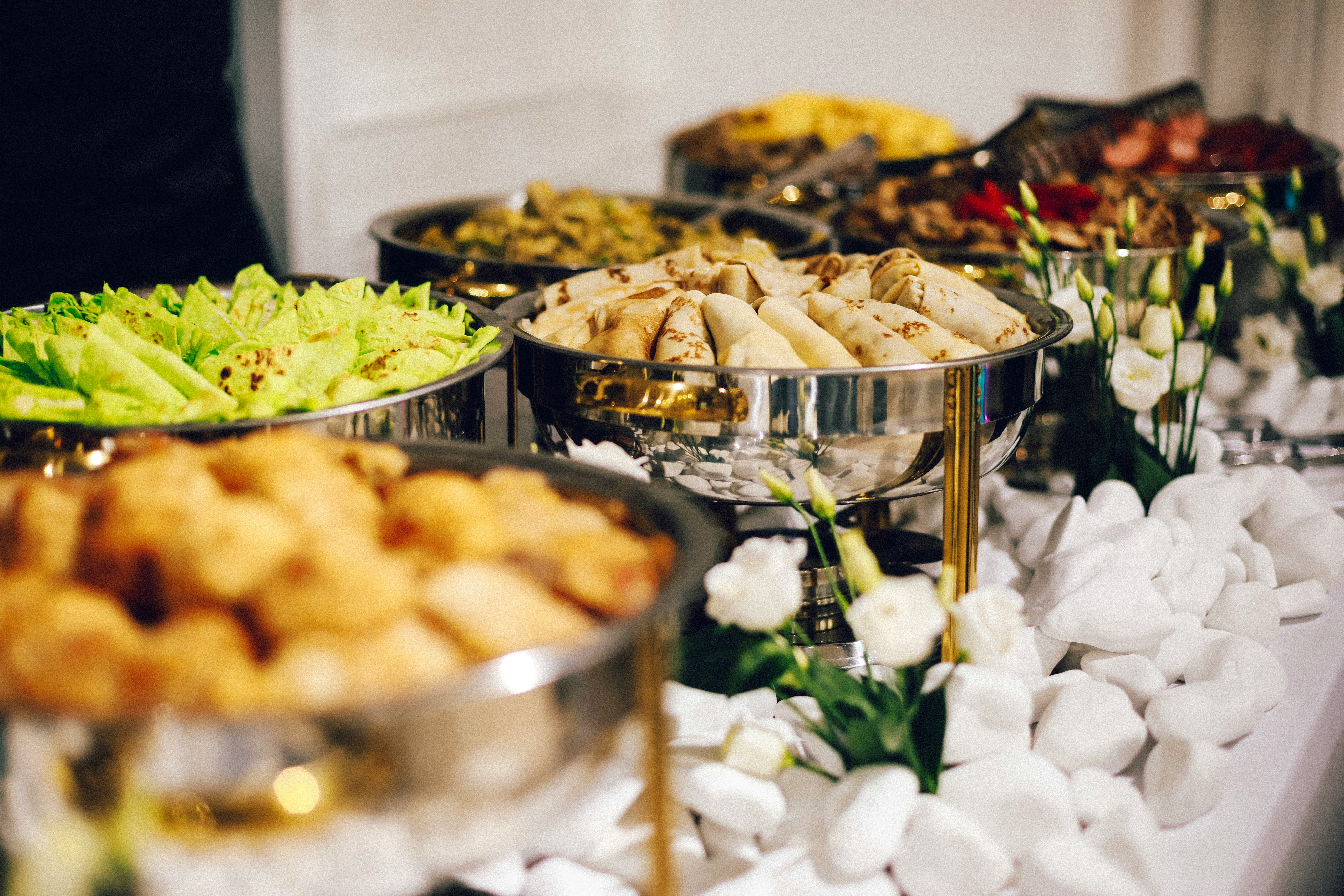 Caterer preparing an invoice for event catering and food services