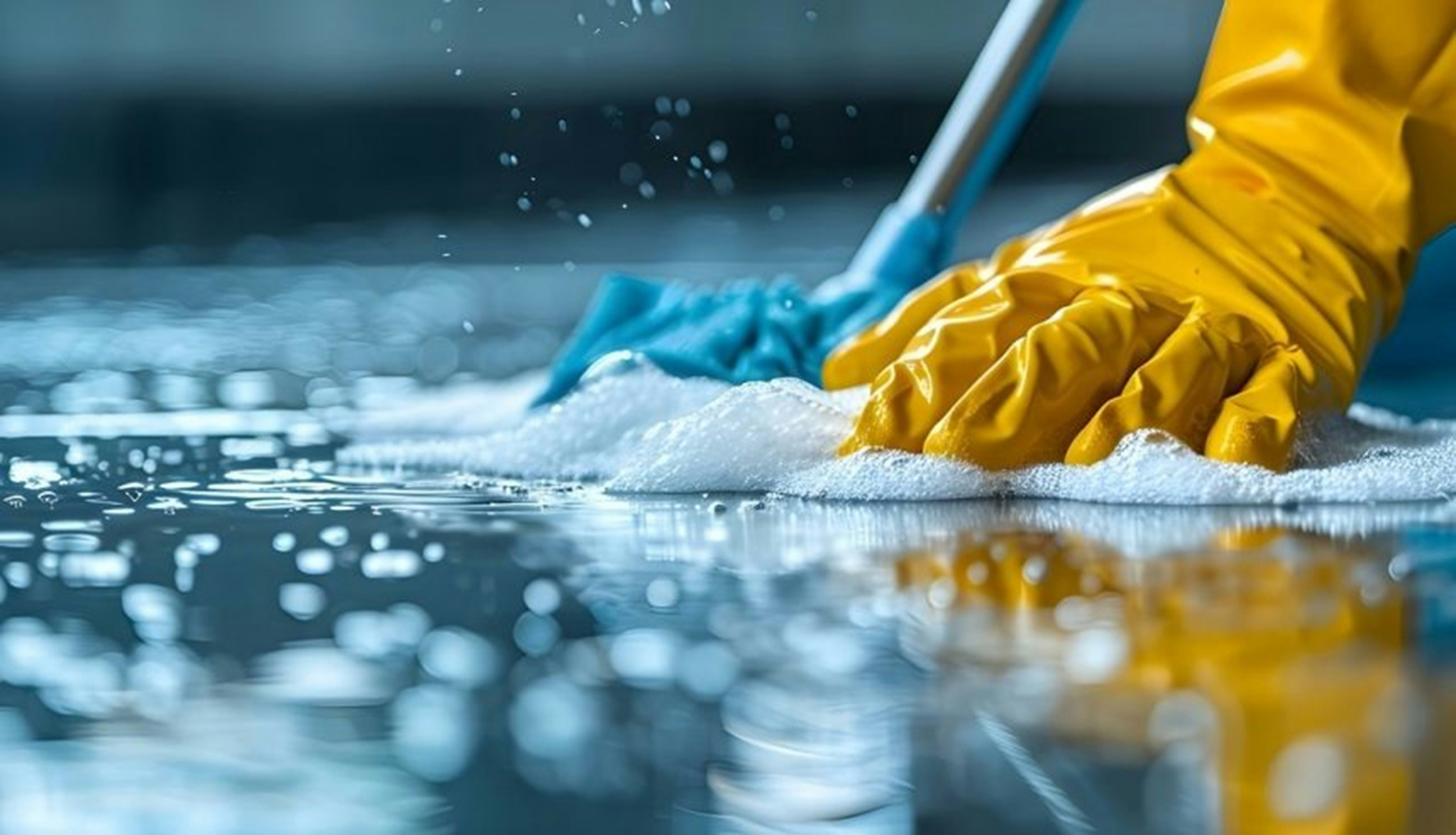 House cleaner using a cleaning invoice template for customer billing