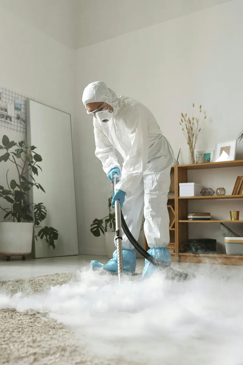 Commercial cleaning company preparing an office cleaning invoice for business clients