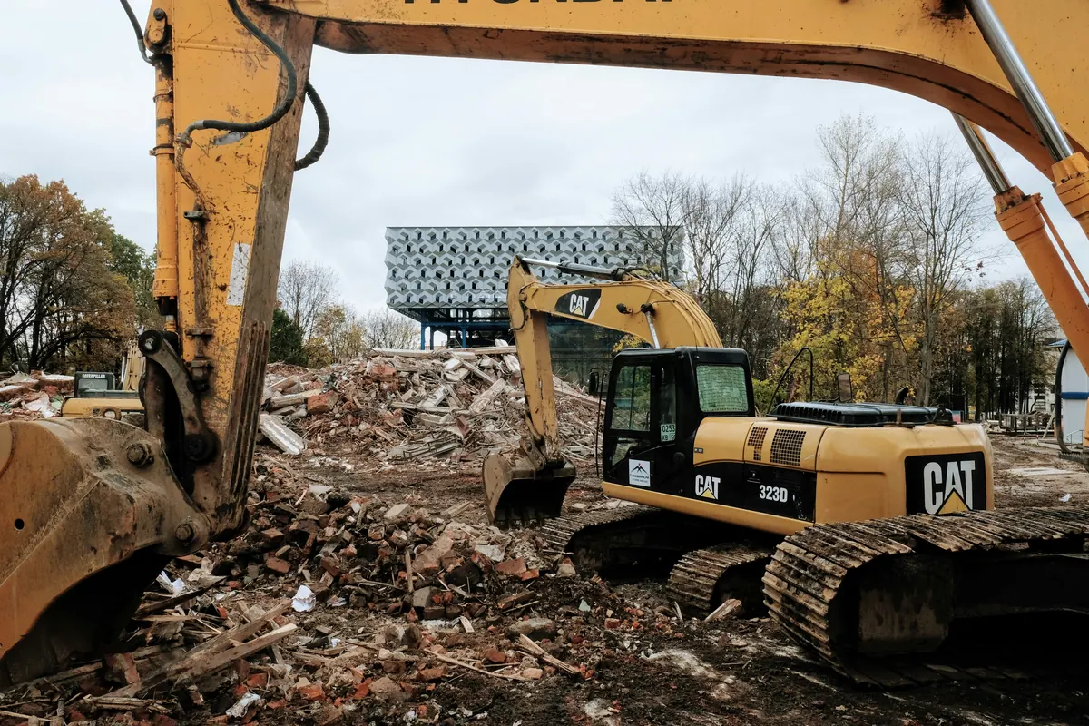 Demolition contractor preparing a demolition invoice template for site clearance work