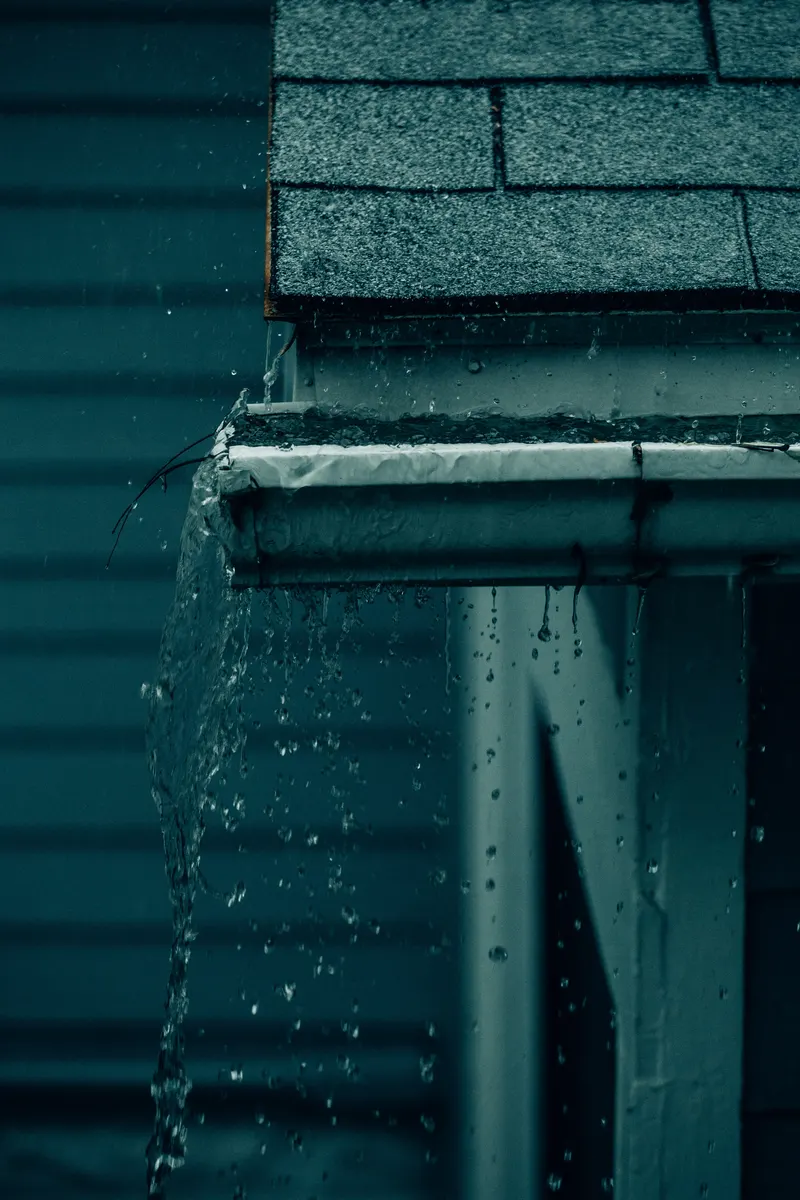 Gutter cleaning contractor estimating the cost of work at a customer property