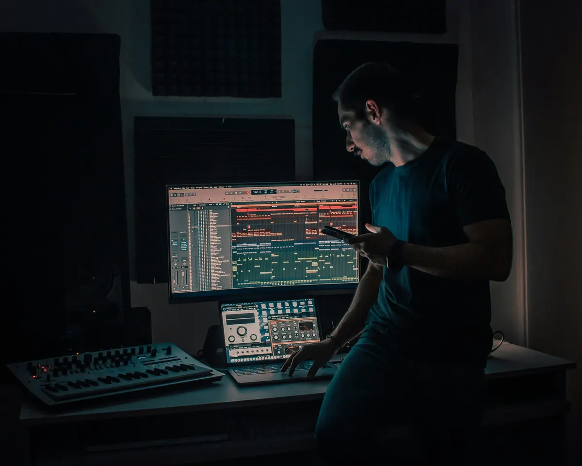 Music producer preparing a professional music producer invoice
