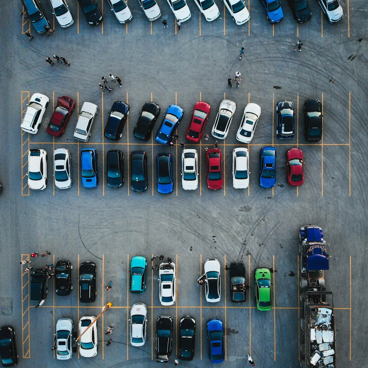 Fresh parking lot lines completed by a professional striping contractor