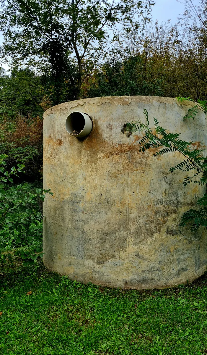 Septic contractor carrying out septic tank repair and maintenance work