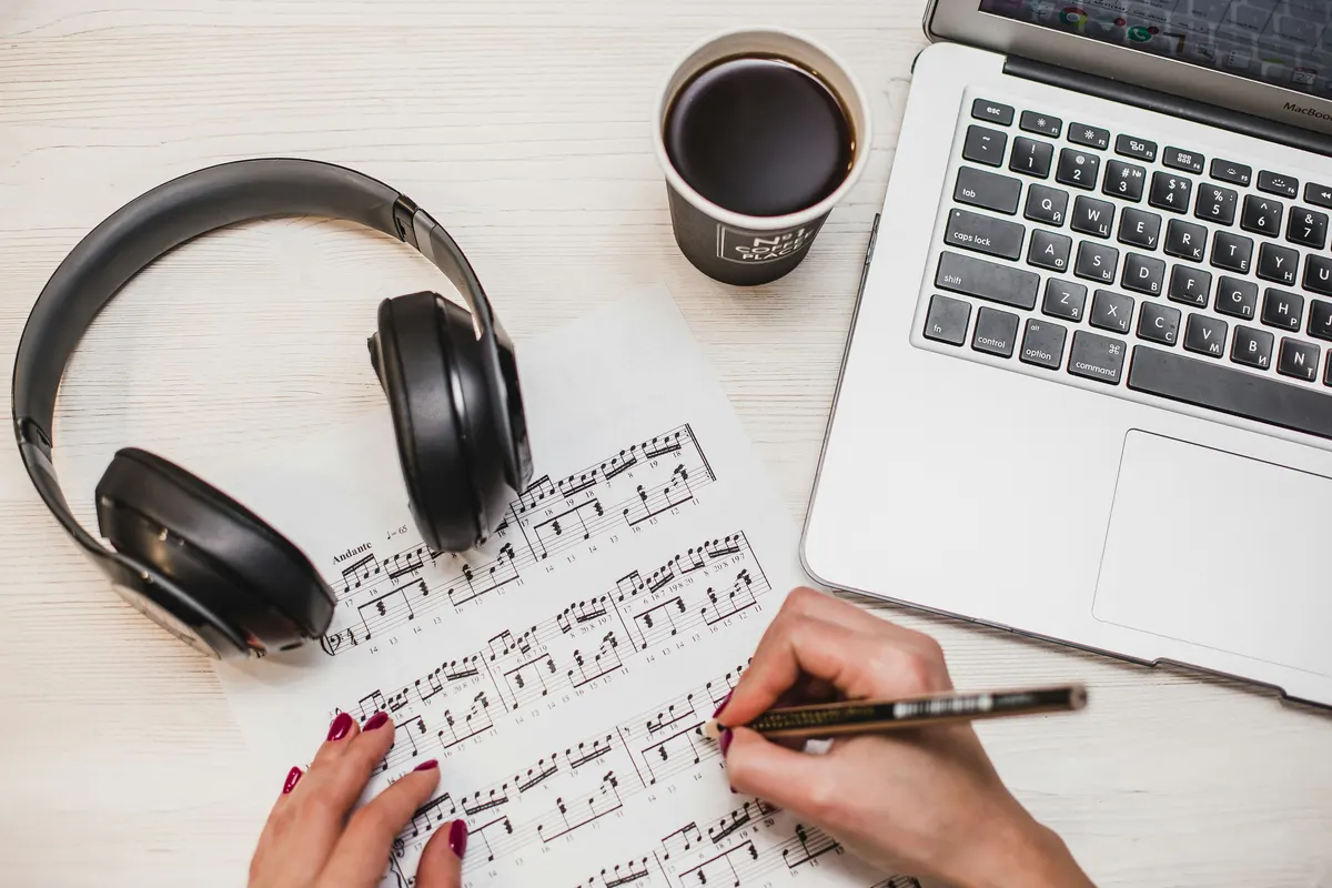 Freelance transcription professional creating an invoice for transcription services