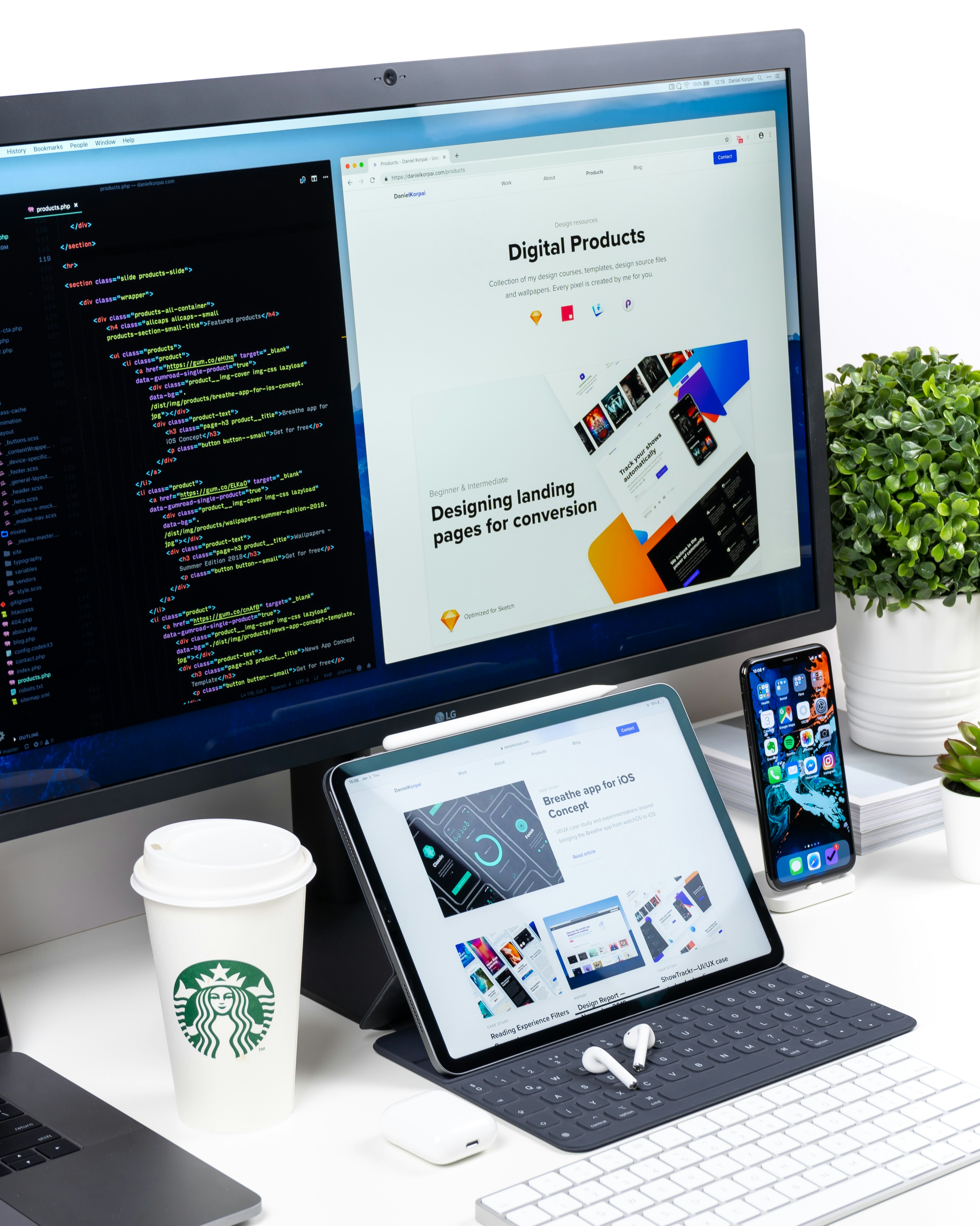 Web designer preparing an invoice for website development services